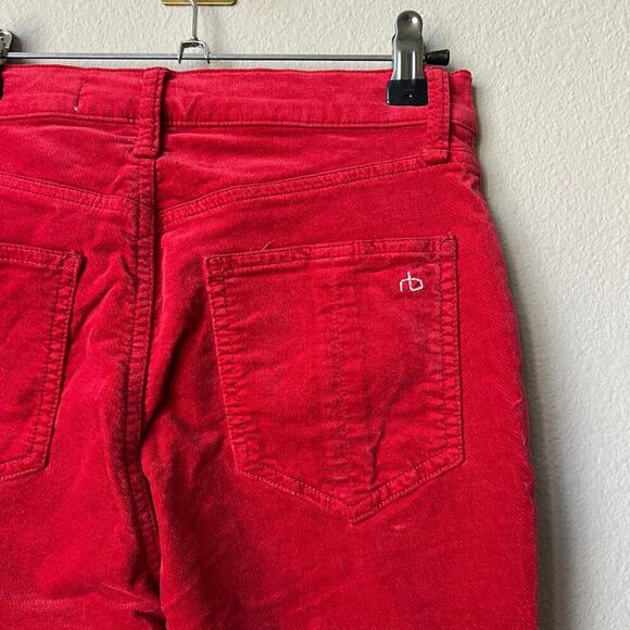 Rag & Bone Red High Rise Corduroy Skinny Jeans Size 26 - Picture 5 of 8